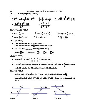 Khảo sát chất lượng giữa học kỳ I Toán 7 - Đề 4
